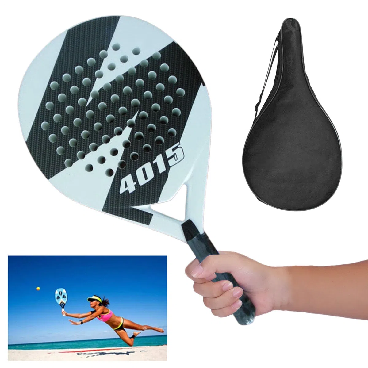 Beachs - Racchetta da tennis professionale per paddle da tennis, leggera e morbida, racchetta da tennis anti-pagaia per uomo e donna