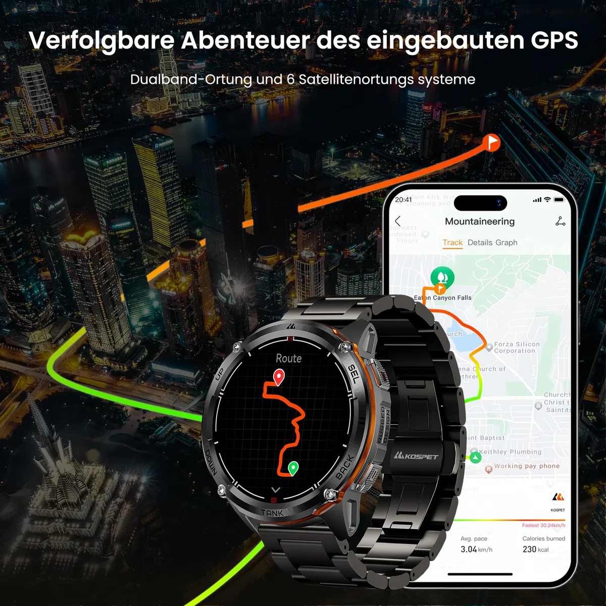 KOSPET TANK T3 ULTRA 2 Smartwatch Uomo Rugged Con GPS, Schermo AMOLED 1,43" | Autonomia 15 Giorni, Impermeabile 5ATM e IP69K, 170+ Modalità Sportive, Compatibile Android & iPhone Doppie cinghie