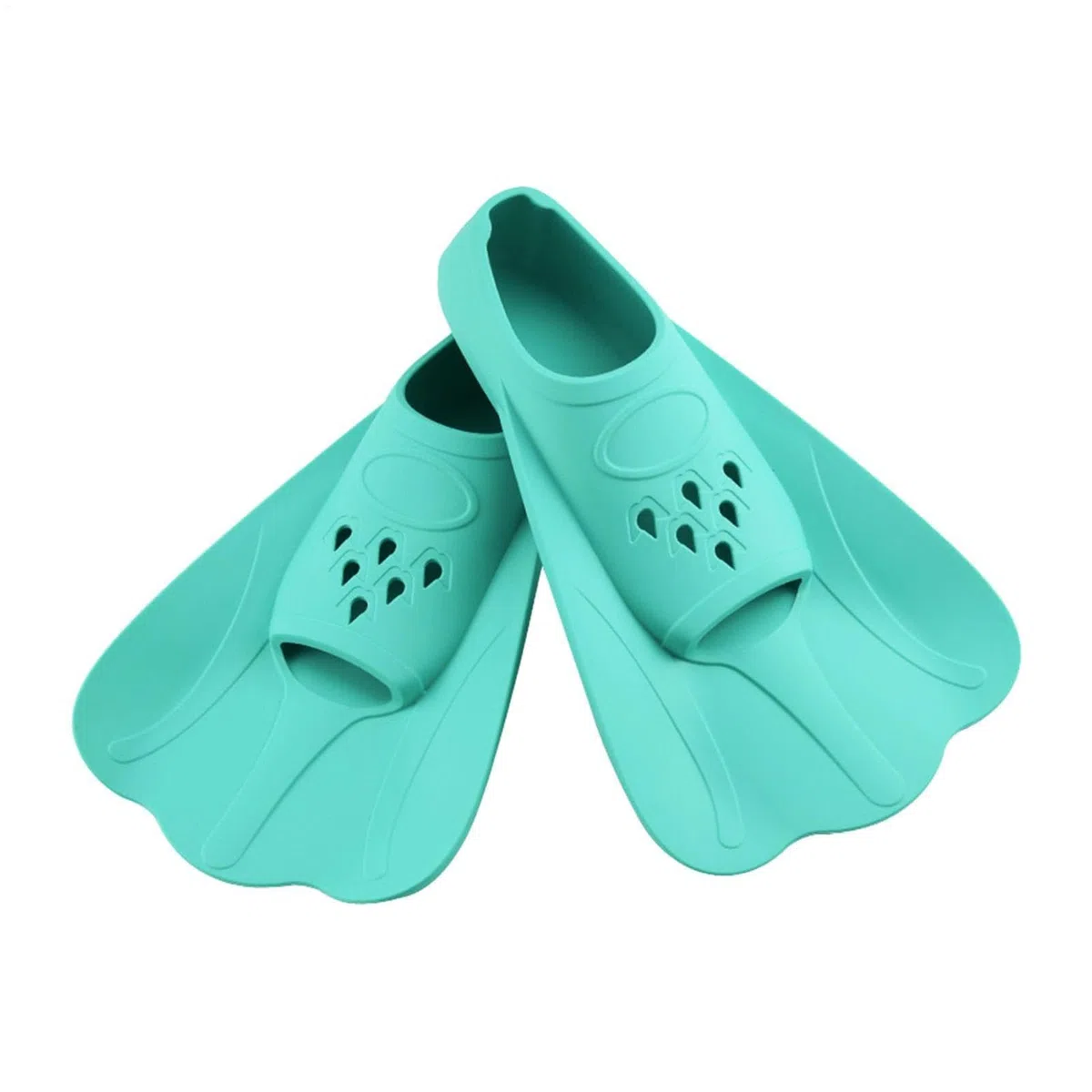 Pinne da nuoto per bambini, pinne corte da allenamento, leggere, regolabili, design idrodinamico Kick-Boost, cinghie morbide, attrezzature di propulsione dell'acqua efficiente, per imparare a fare