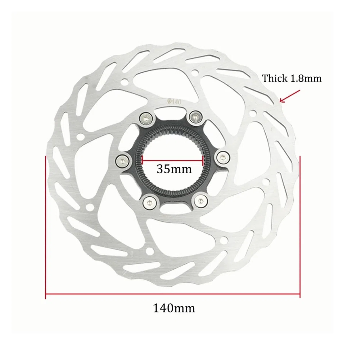 Rotore del freno a disco for bicicletta, blocco centrale, design flottante, dissipazione calore