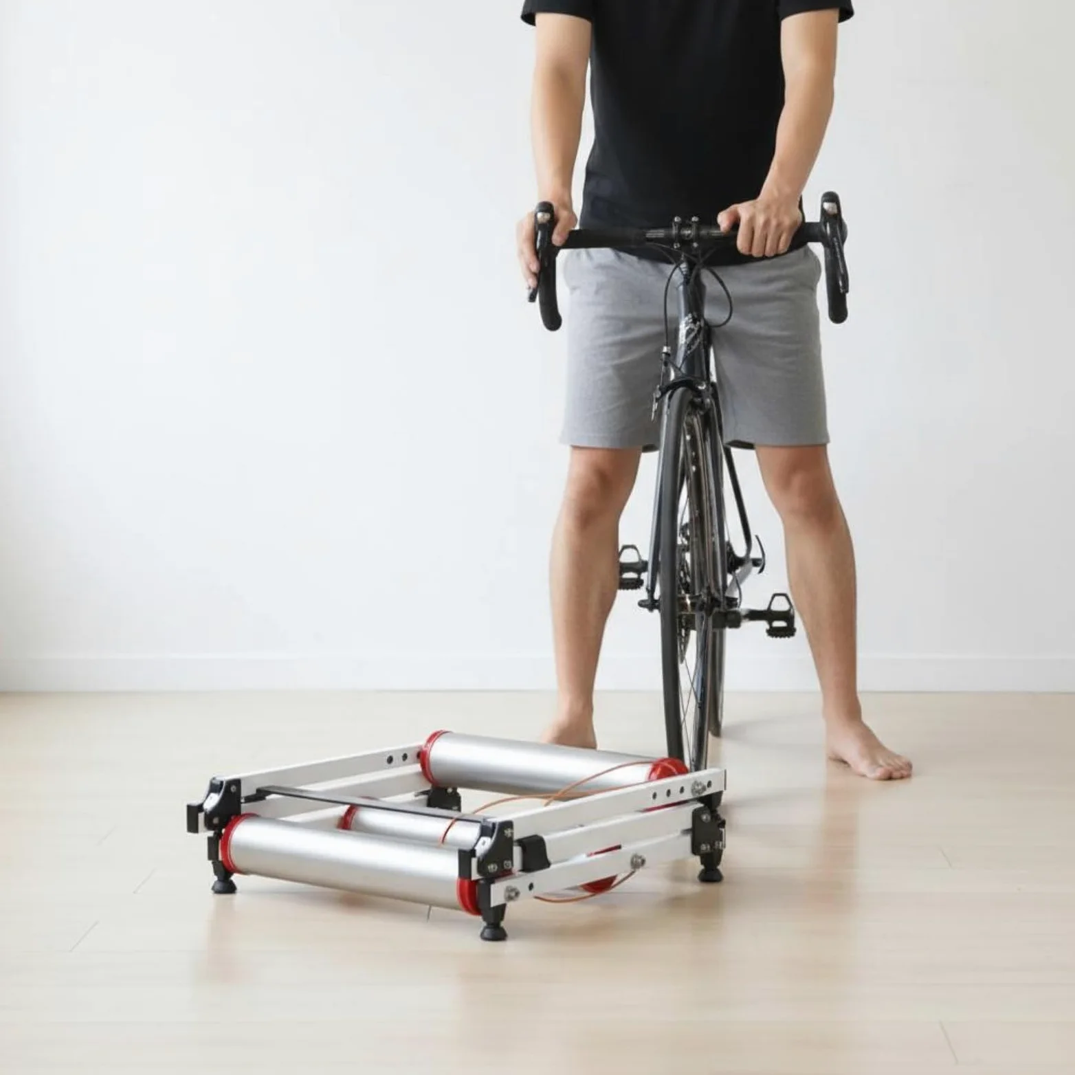 Amagogo Rullo per Allenamento Bici Indoor Rullo Allenatore Bici Rullo Bicicletta Ciclistico Materiali Alluminio Gomma Pc Leggero E Robusto Pieghevole