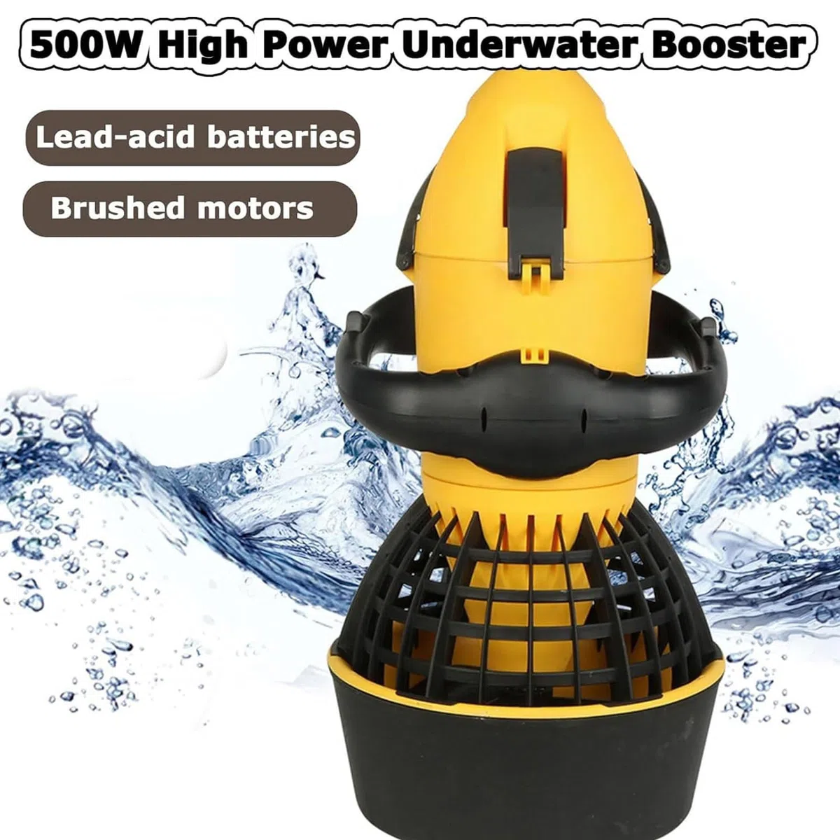 Booster per Piscina Subacquea, Scooter Marino subacqueo, Booster per Nuoto subacqueo da 500W,Booster per Scooter subacqueo per Piscina per Sport Acquatici,Immersioni,Snorkeling,Yellow