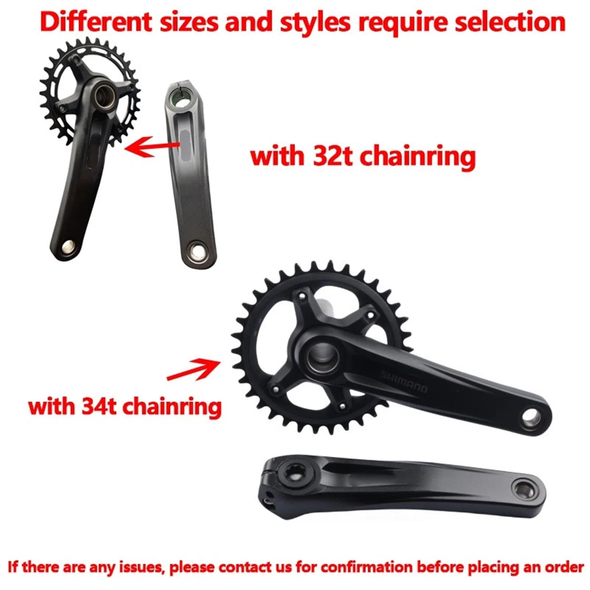 Generico Compatibile con Il Kit BB Guarnitura Shimano MTB 1x12S | Guarnitura 1x12 con doppia corona e bracci da 170/175 mm for BB52 MT500