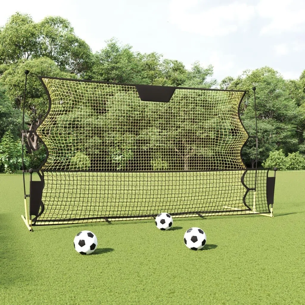 Rete da Rimbalzo per Calcio in Poliestere, Nera e Gialla, per Uso Esterno, Resistente ai Raggi UV e all'Acqua, Portatile con Borsa per Il Trasporto, Facile da Montare, 183x85x120 cm
