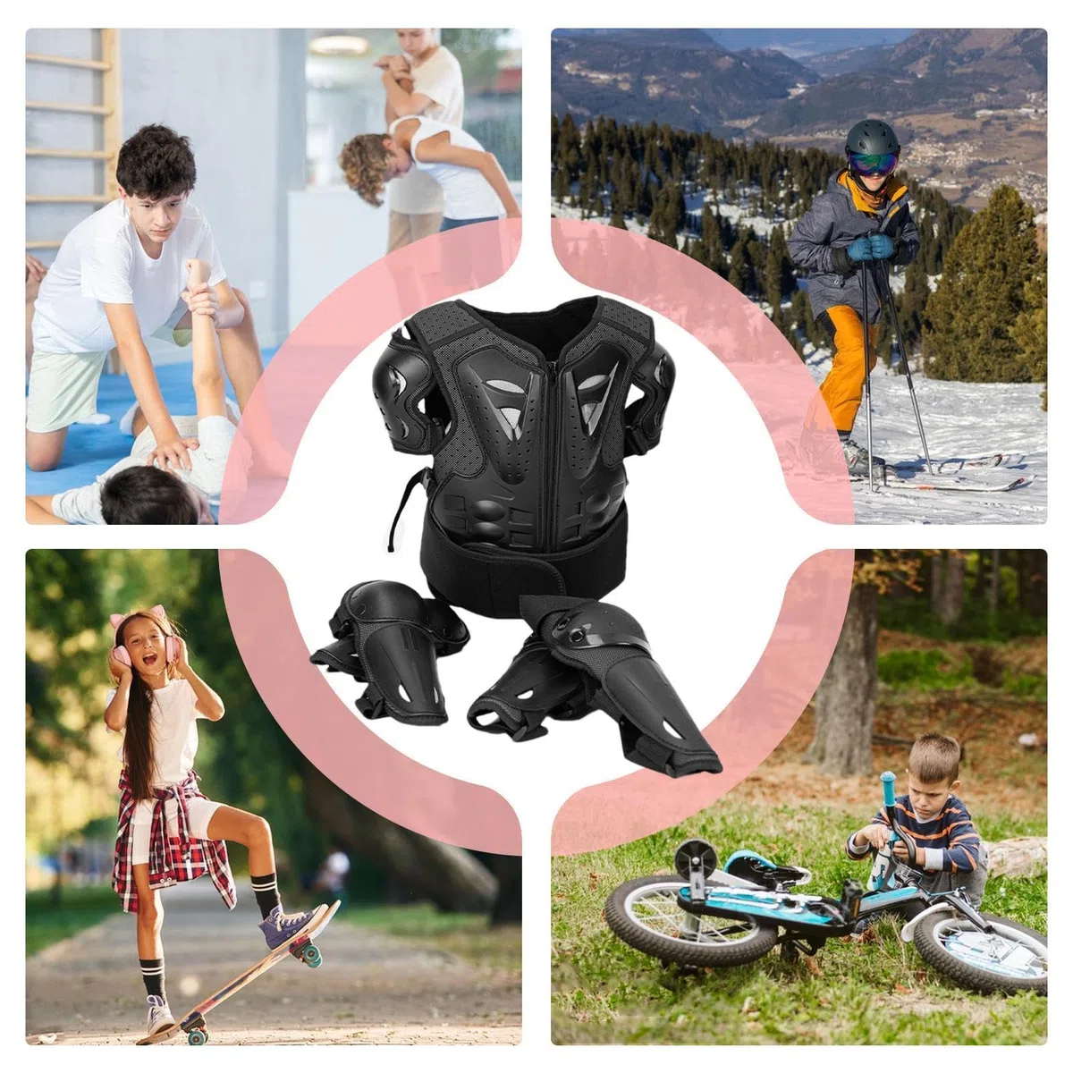 Attrezzatura da Motociclista per Bambini - Set Protettivo Multiuso | Protezioni da Equitazione Moda