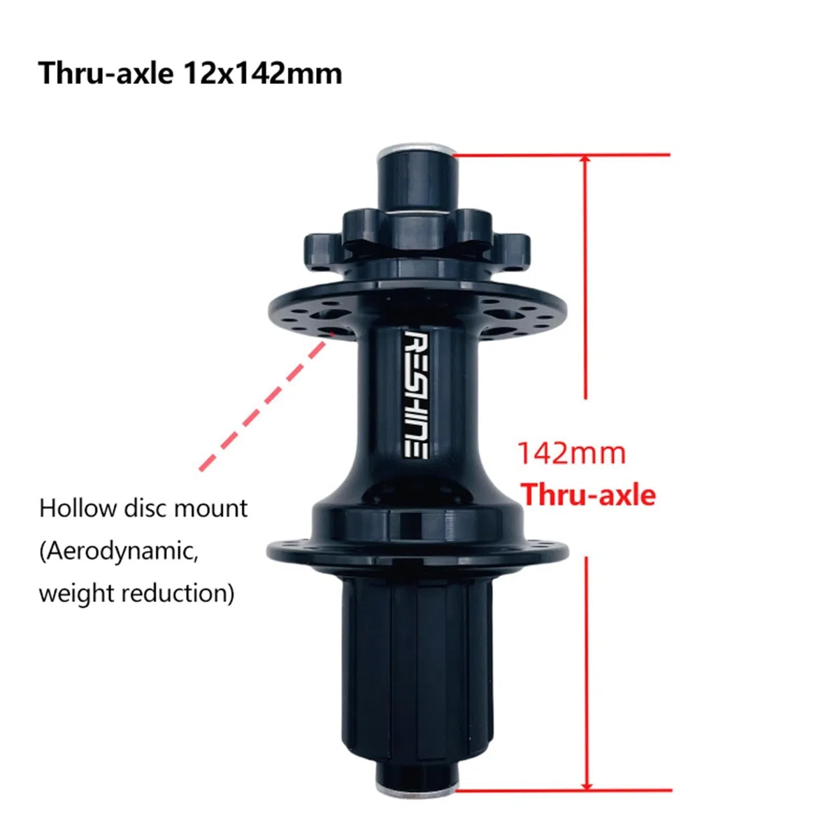 Perno Passante for mozzo Posteriore Bici Mountain Bike 28/32/36 Fori 6 bulloni Freno a Disco Mozzo Perno Passante 12x142mm Alluminio Ultraleggero for 7/8/9/10/11/12S