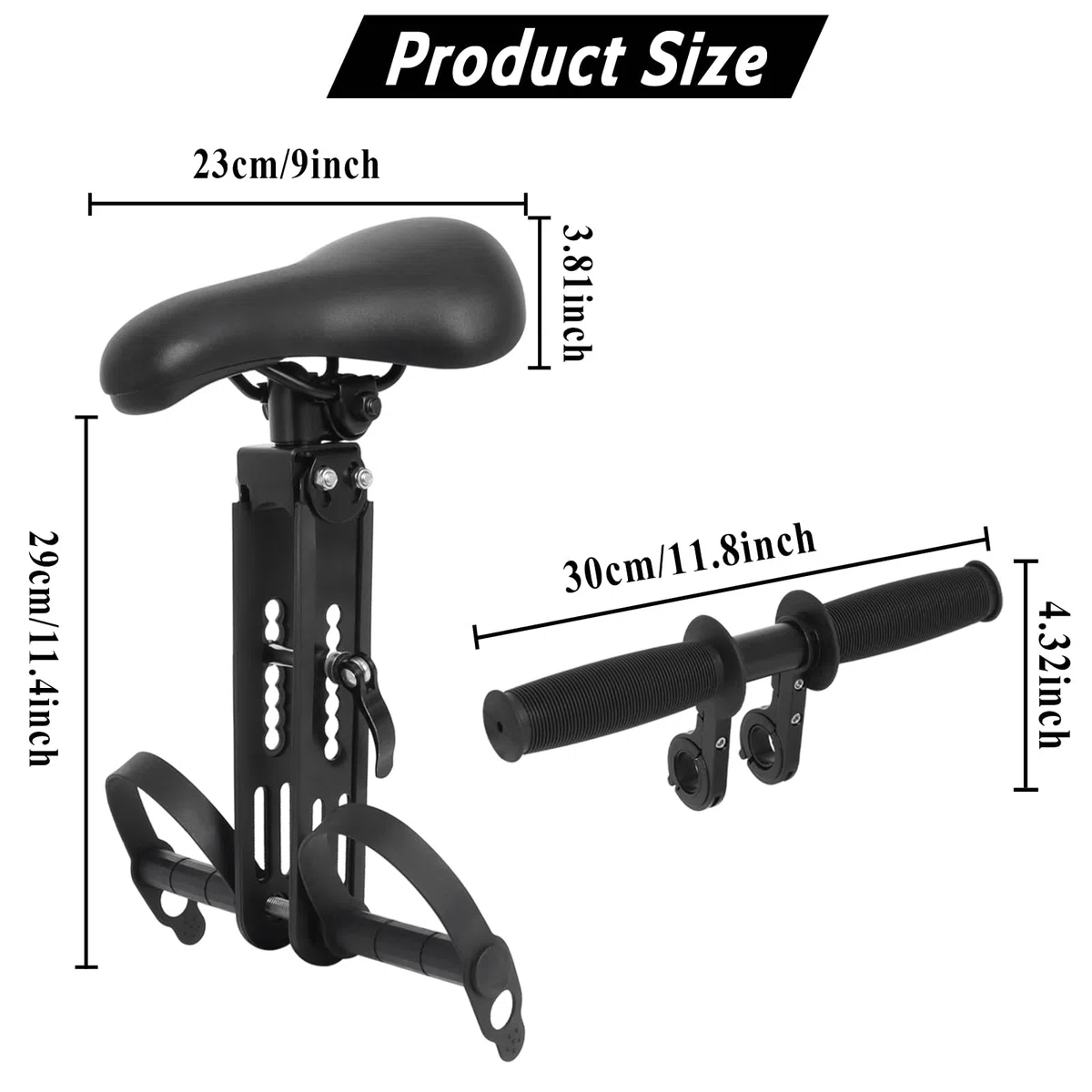 Gekufa Seggiolino per Bici per Bambini con Manubrio, Montato sul Davanti, per Tutte Le Mountain Bike, seggiolini Staccabili per Bambini da 2 a 5 Anni (Fino a 21,8 kg)