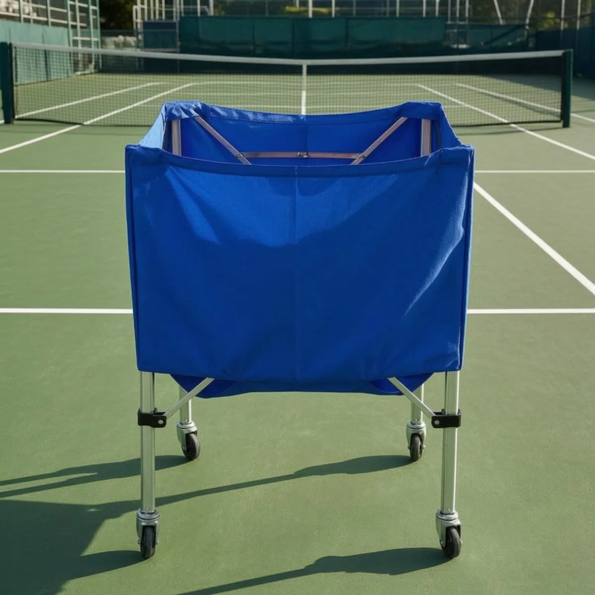 Carrello Porta Palline da Tennis Durevole Carrello Porta Palline da Tennis con Borsa Trasporto Polivalente Raccoglipalle per Palestre, Verde