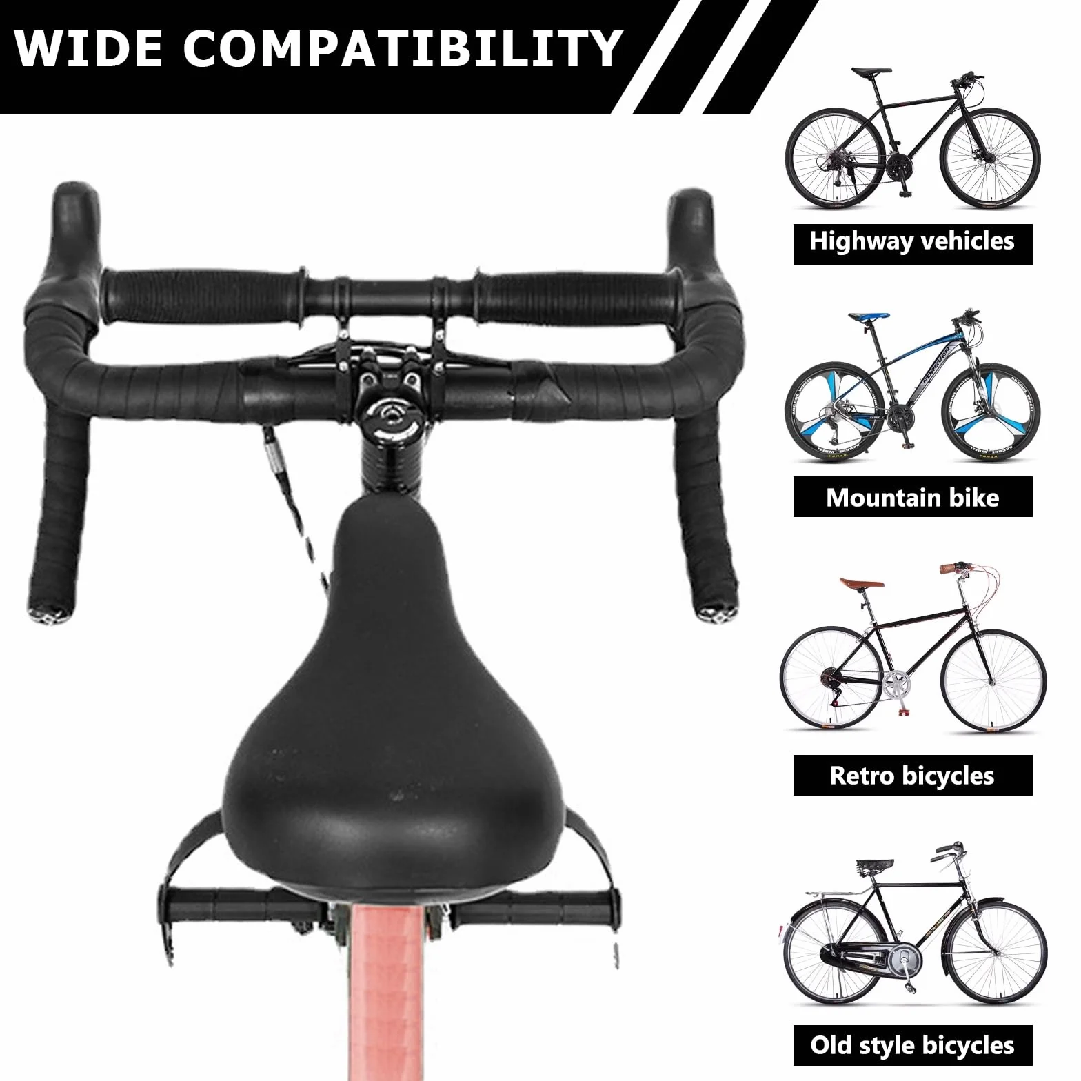 PORFOYO Seggiolino anteriore per bicicletta per bambini, per mountain bike, anteriore con pedale e manubrio, per bambini, portatile, da 2 a 5 anni (A)