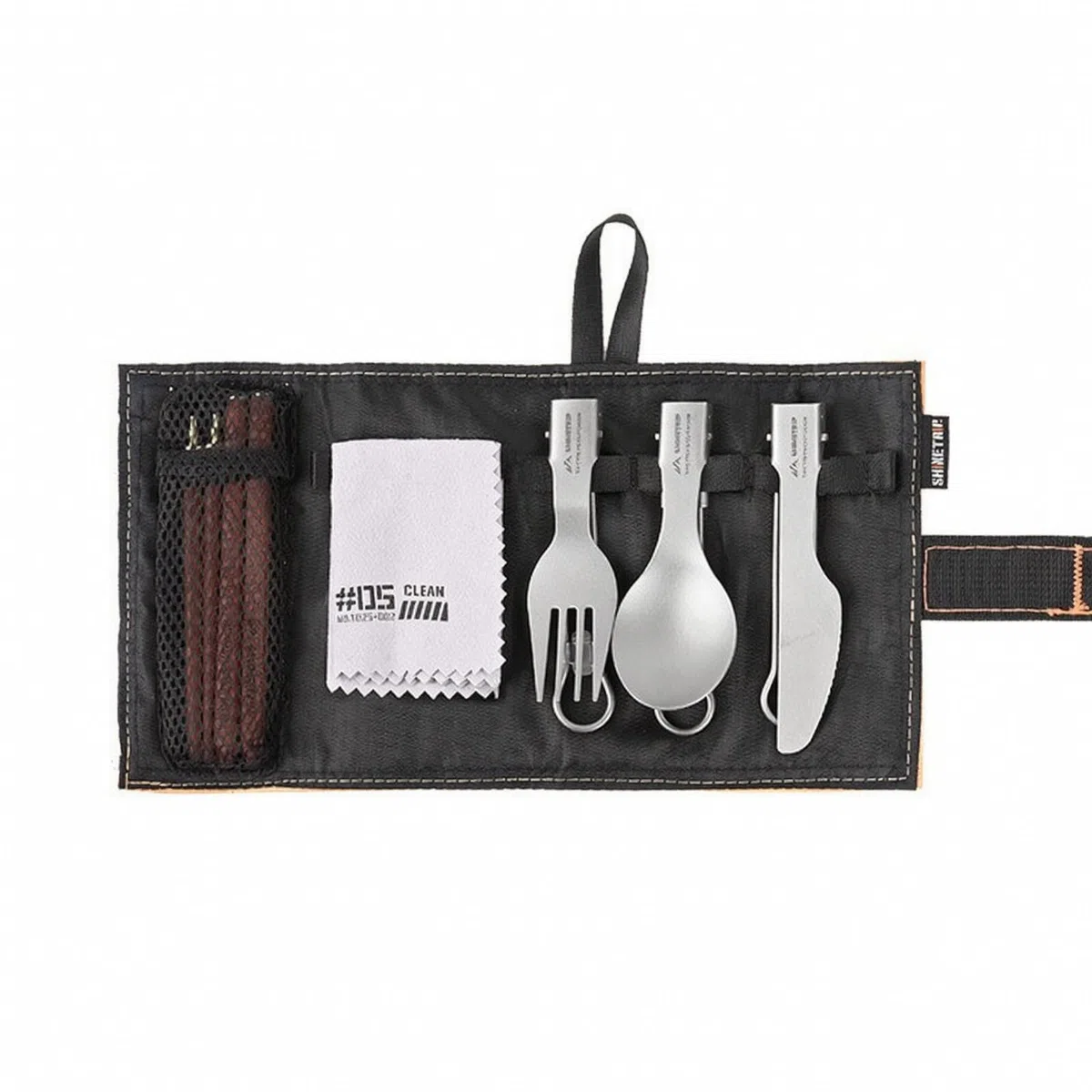 Set di Posate Pieghevoli con Custodia Pieghevole Kit di Utensili da con Astuccio Compatto Set Posate Custodia per Viaggiatori