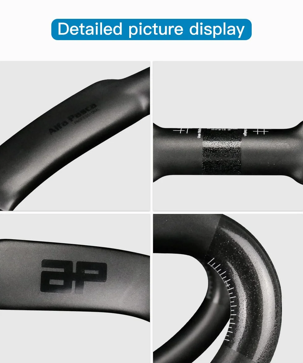 Alfa Pasca 31.8 Manubrio da Corsa Carbonio instradamento Interno manubrio 420mm nero carbonio ciclismo UD opaca