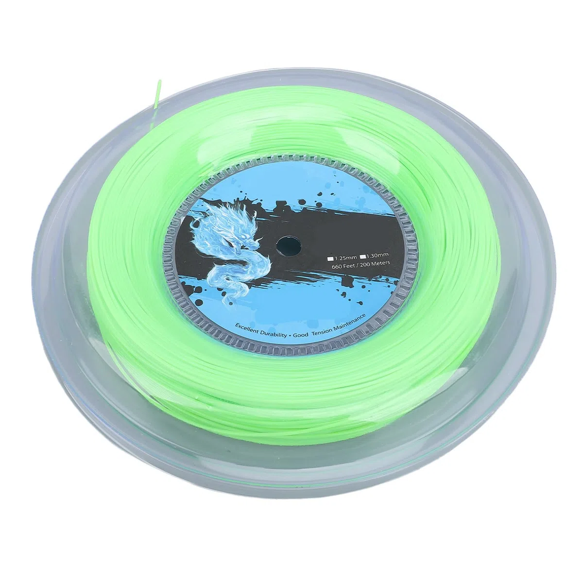 Asixxsix Corda da Tennis, Corda da Tennis in Poliestere Soft Power Control Resistente all'abrasione, da Multifilamento con Bobina Verde Fluorescente da 200 M per Giocatori Offensivi