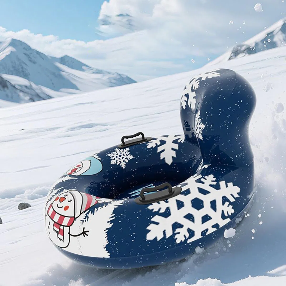 Tubo da neve gonfiabile – Anello per slittino sulla neve, scivolo invernale | Tubo da neve dotato di maniglia che offre portabilità leggera e piacevole esperienza di scorrimento invernale per avventure a