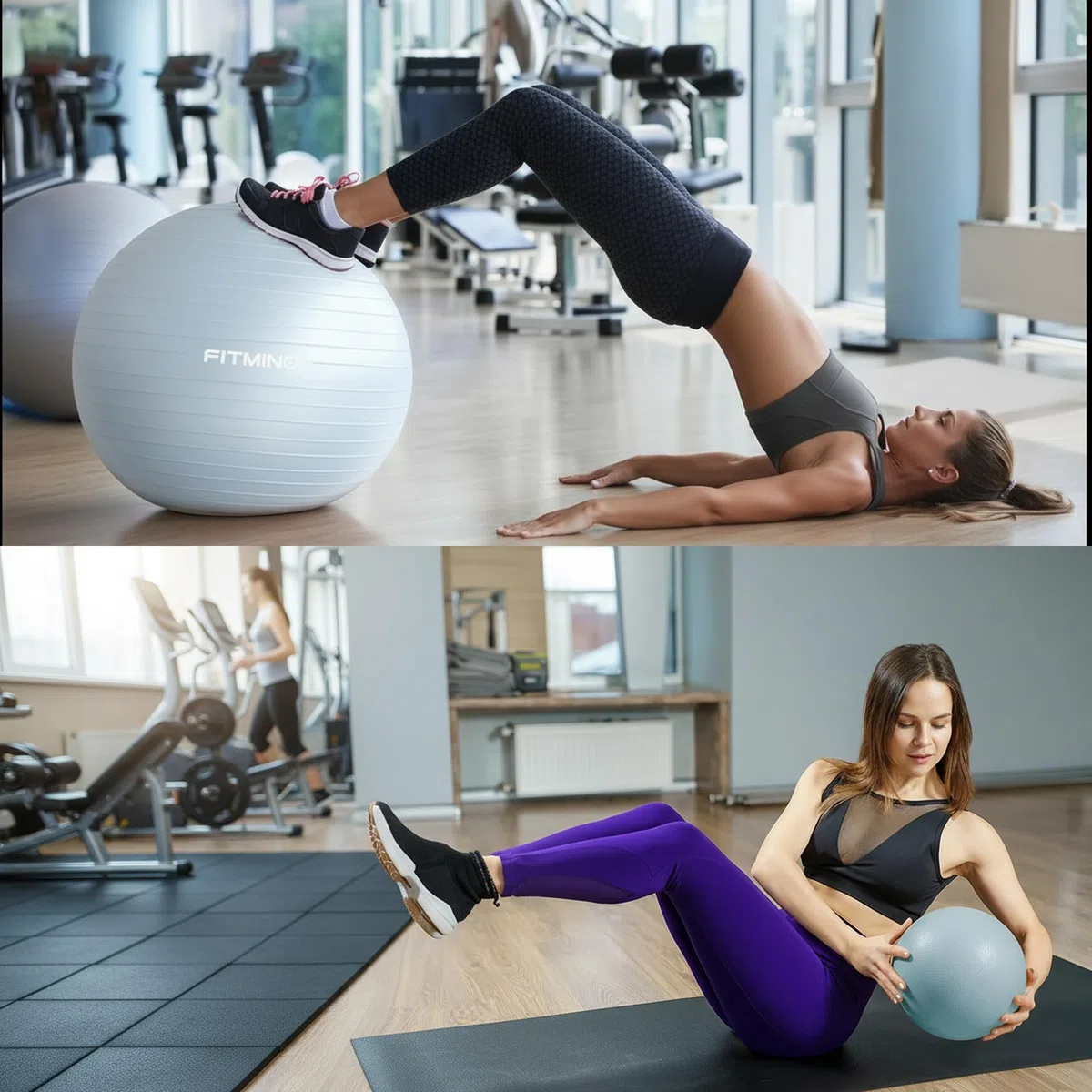 Set di palline da yoga - 65 cm e 25 cm (blu)