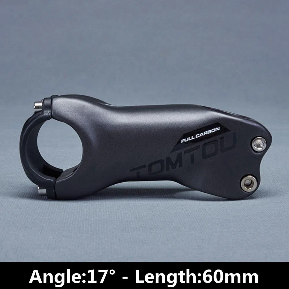 Attacco Manubrio 1 pz nero opaco grigio argento stelo in fibra di carbonio 28.6X31.8 ciclismo mountain bike bici da strada MTB parti angolo 6/17 gradi Attacco Manubrio Mtb ( Color : 17 Degree 60mm )