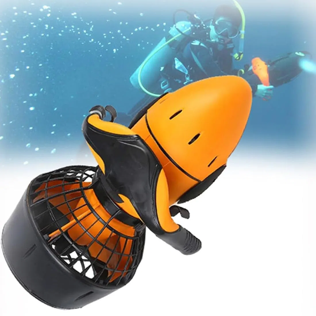 Scooter Elettrico subacqueo da 300 W, Booster sommergibile Portatile per Nuoto, Dispositivo subacqueo con elica ad Acqua per Piscine per Sport Acquatici, Immersioni, Snorkeling e Avventure Marine