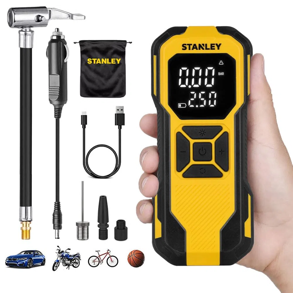 STANLEY SXIF0101 Compressore a batteria 10 bar Spegnimento automatico, Display digitale, incl. 1 batteria, con funzione