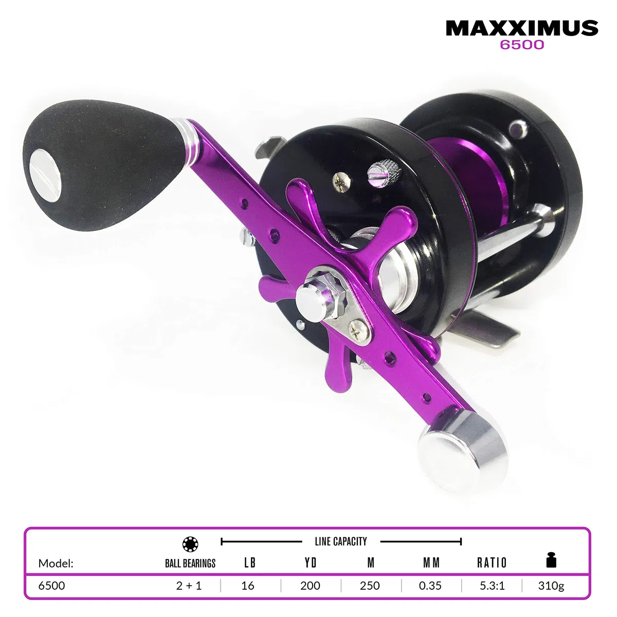 Fladen Maxximus 6500 - Mulinello da pesca a moltiplicatore ad alta velocità