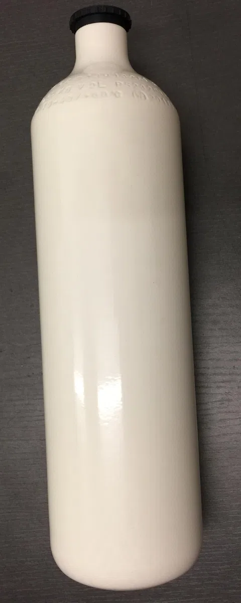 Bombola del gas compresso, 2 litri, 300 bar, filettatura del collo della bottiglia M25 x 2, diametro 100 mm