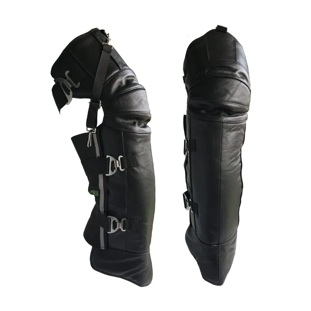Scaldamuscoli in lana termica/ginocchiera/ginocchiera con cinghie elastiche regolabili (1 paio), Nero