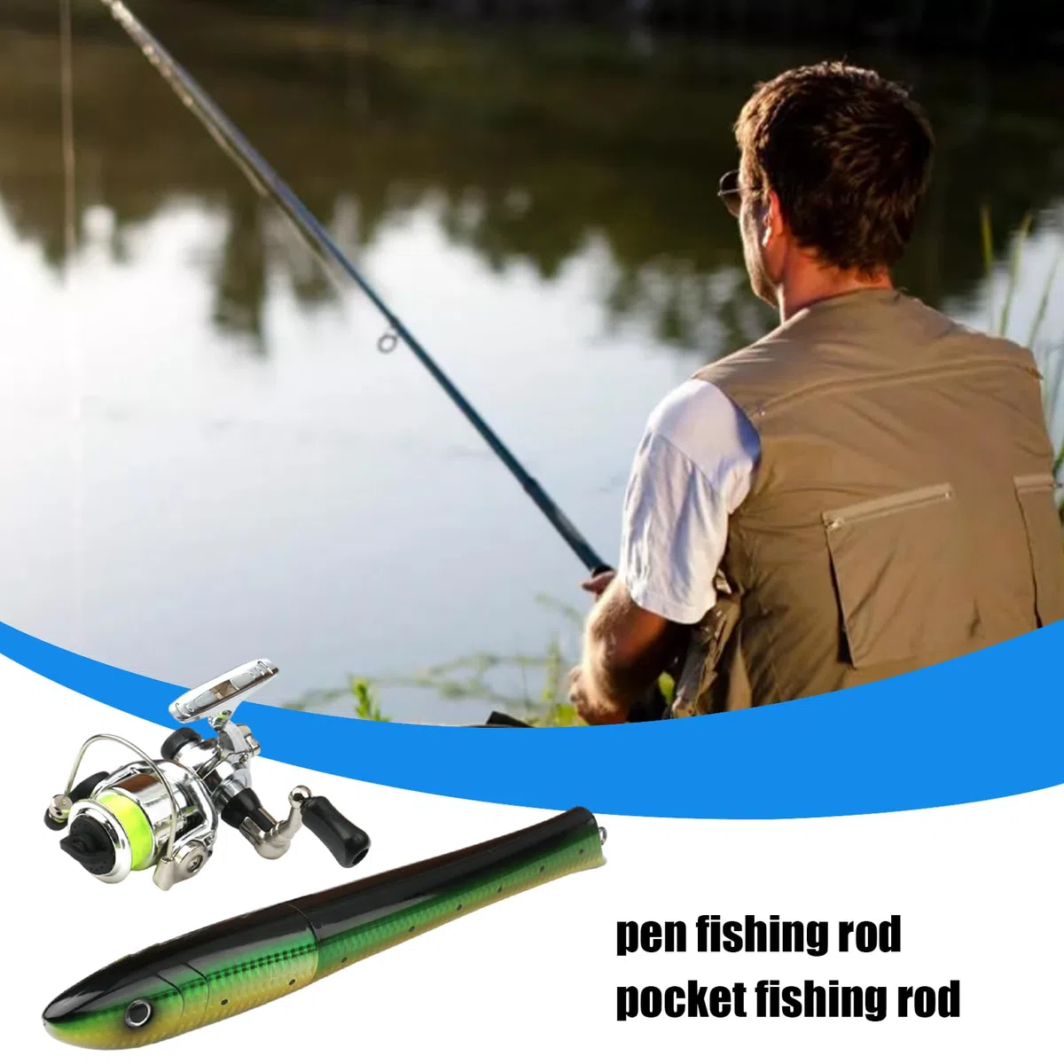 Canna da pesca piccola – canna da pesca telescopica tascabile – mulinello leggero Combo Pocket Pole per mare lago stagno