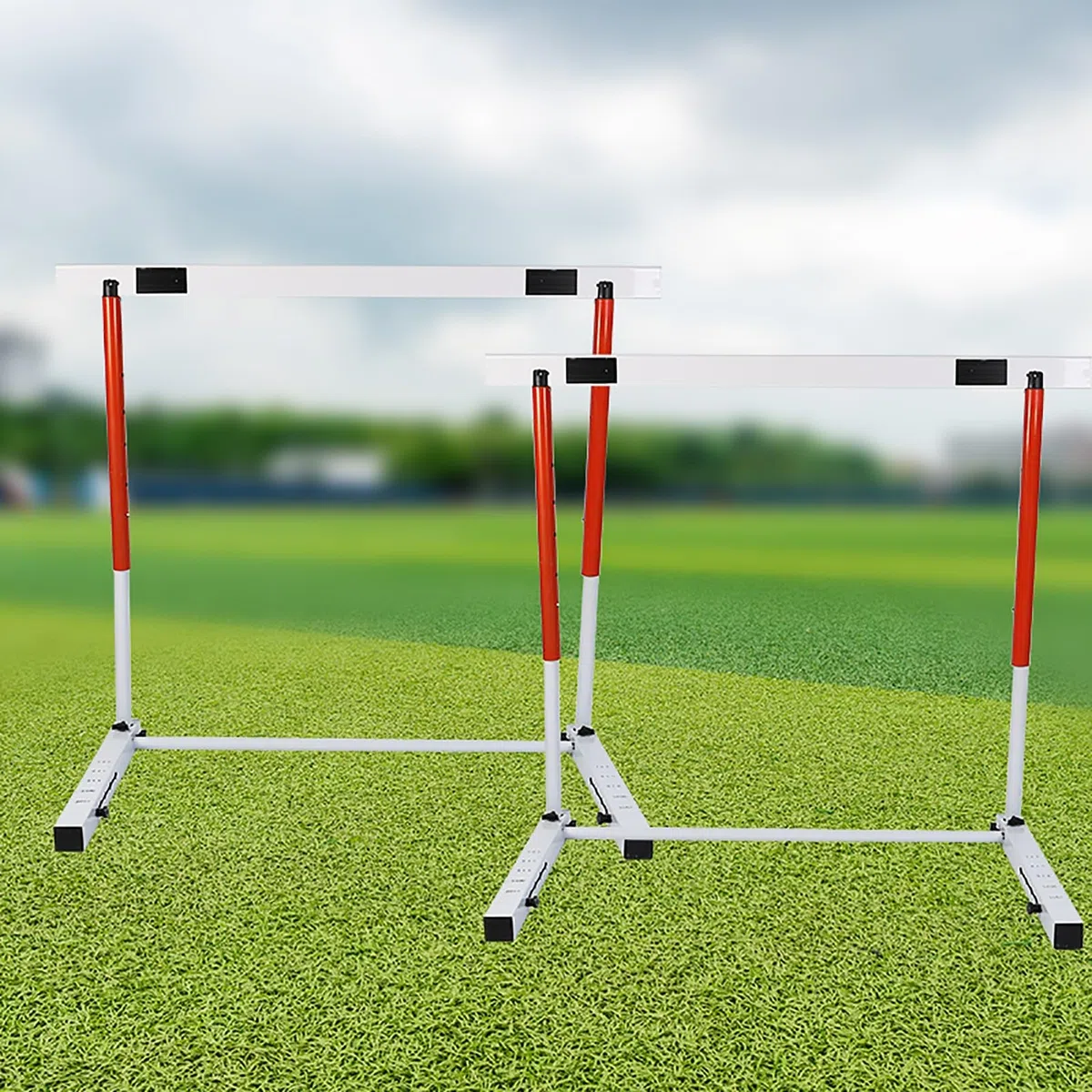 Ostacoli regolabili su pista e campo per allenamento di agilità, facile da montare, attrezzatura sportiva per allenamenti di squadra, altezza regolabile da 76 a 106 cm (1 pezzo)