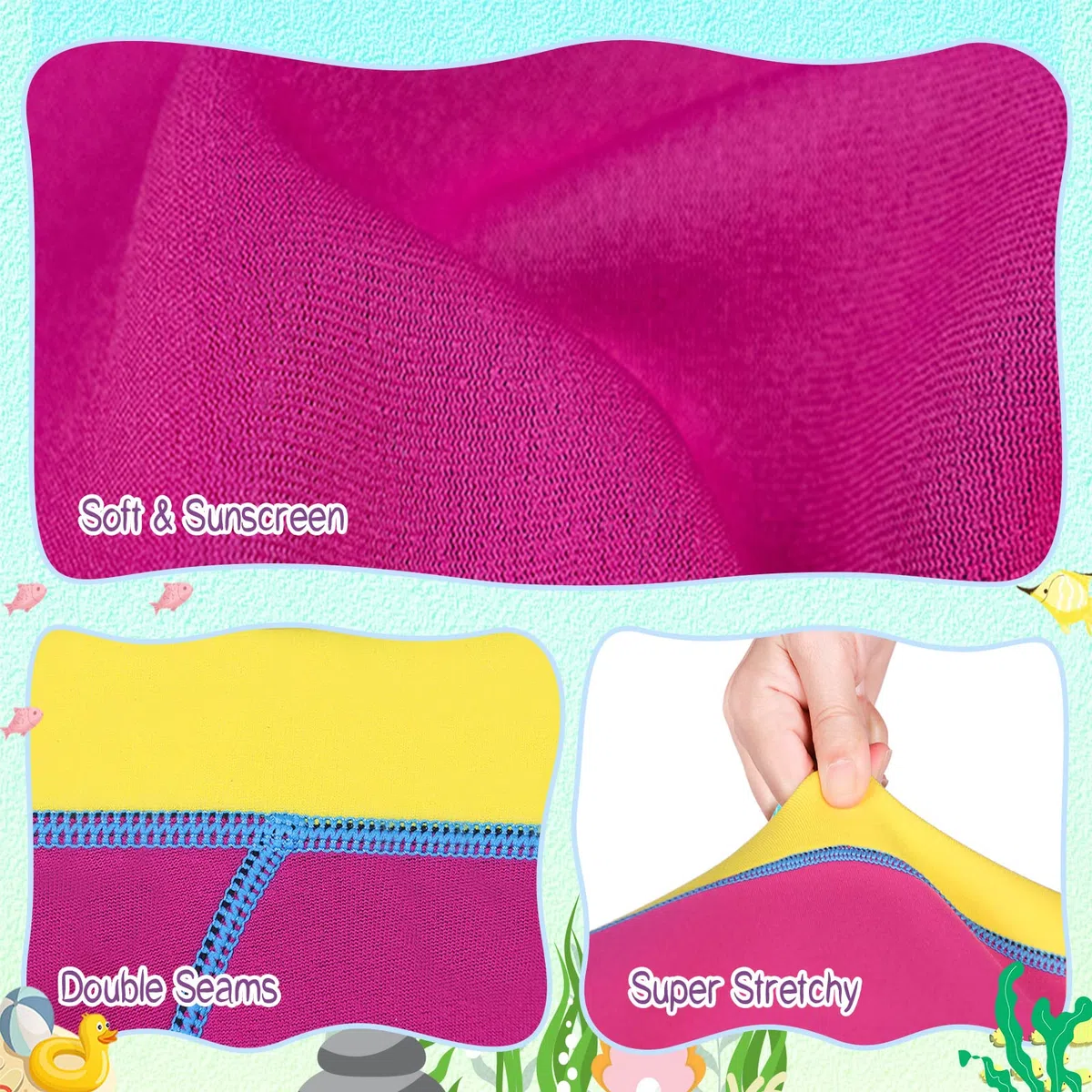 Muta in neoprene per bambini, 2,5 mm, shorty in neoprene, chiusura lampo frontale, per surf, nuoto, immersioni, mantenere caldo per sport acquatici