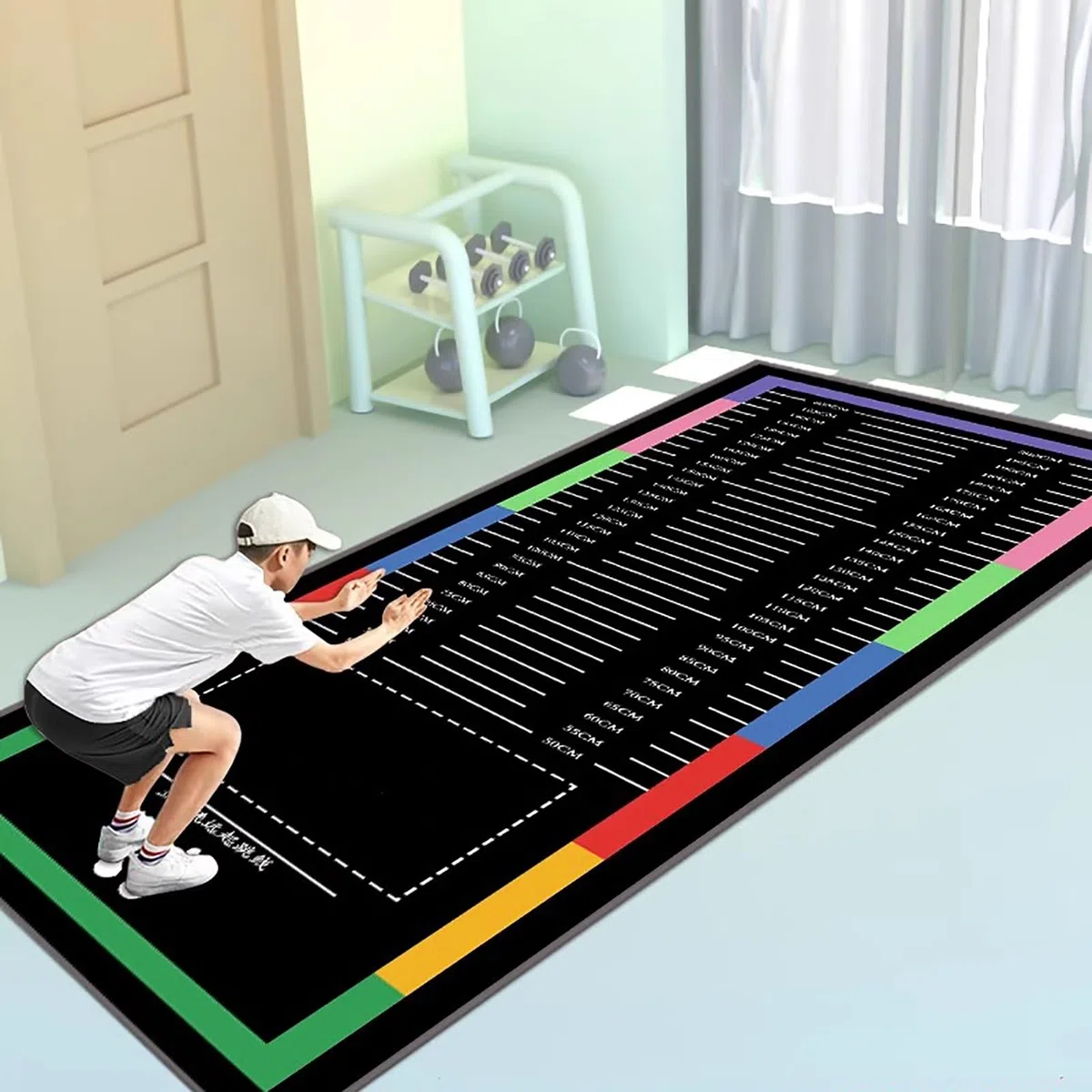 Tappetino di misurazione per salto lungo per palestra indoor allenamenti a casa allenamento scolastico fitness stretching prestazioni atletiche durevole tappetino per esercizi