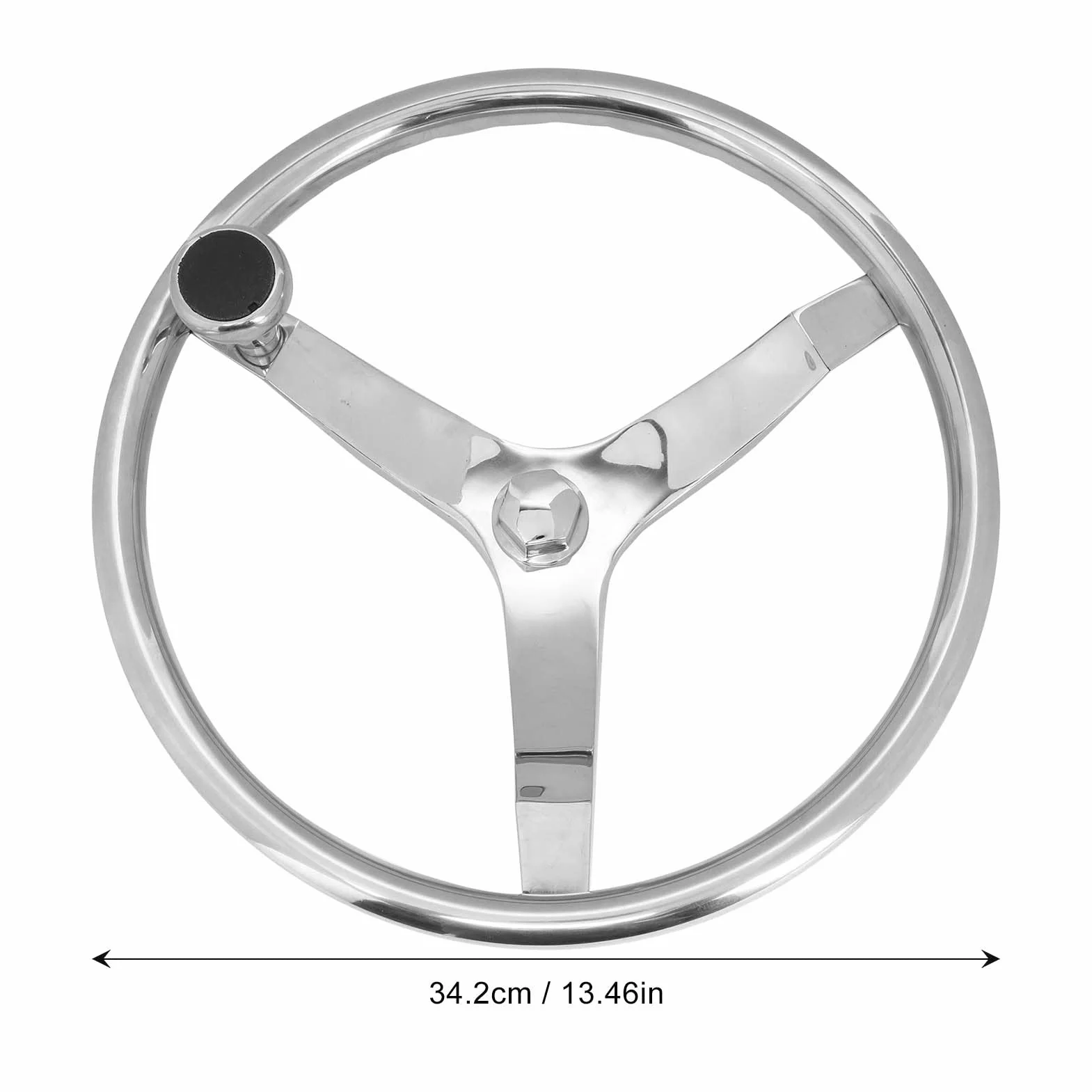 Qqmora Volante per Yacht a 3 Razze in Acciaio Inossidabile 316 Squisito con Manopola Girevole - Design Durevole e Bello, Diametro 13,5", per gli Appassionati di