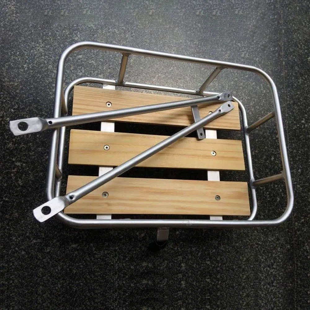 Tenthome Cestello VéLo Portapacchi Anteriore VéLo con Cestino Portabagagli Anteriore VéLo in Legno Portapacchi Anteriore Holland Road Bike