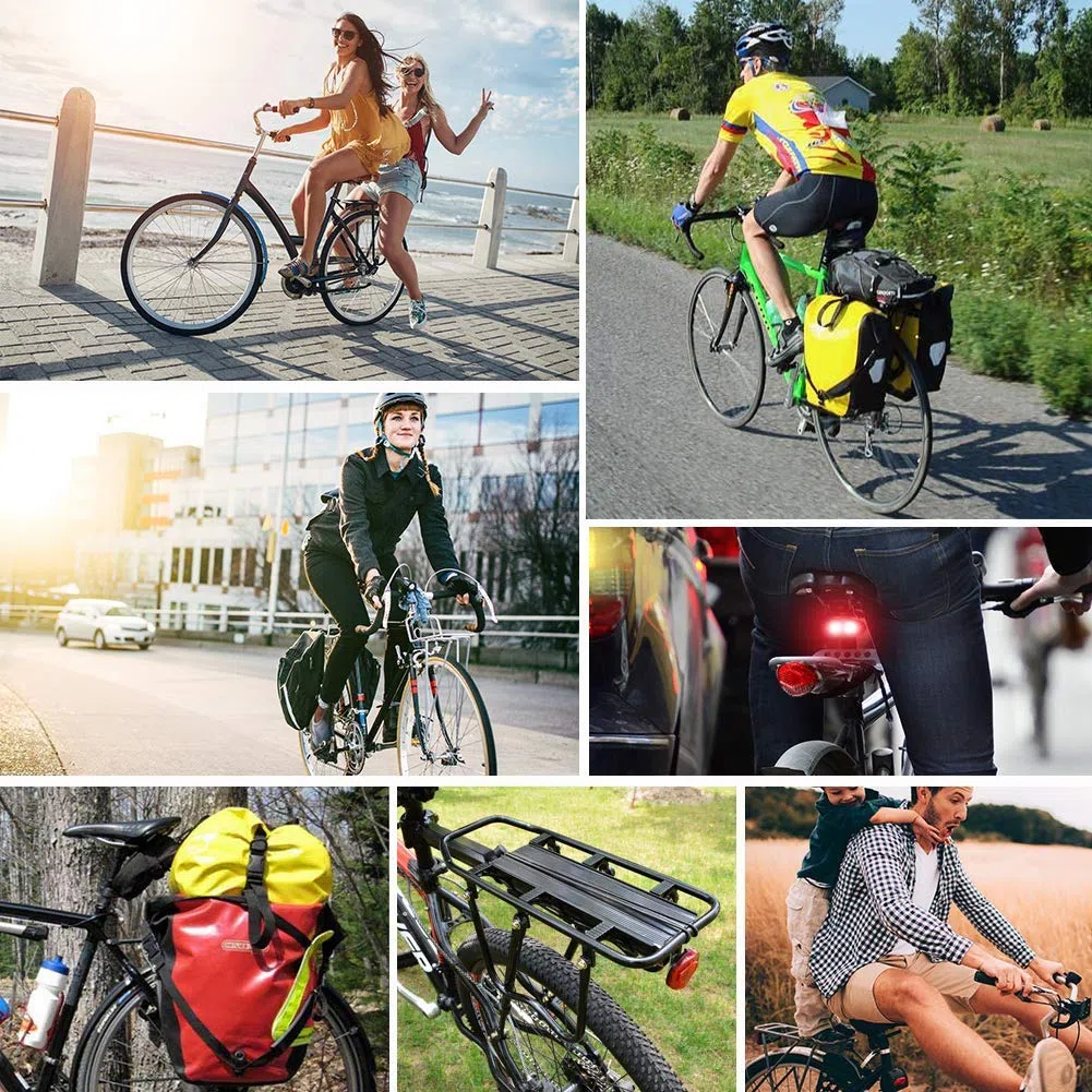 MAIKEHIGH Universale Regolabile Porta Posteriore per Bicicletta Portapacchi Bicicletta Accessori apparecchiature in Bicicletta Supporto footstock Carrier Rack con riflettore