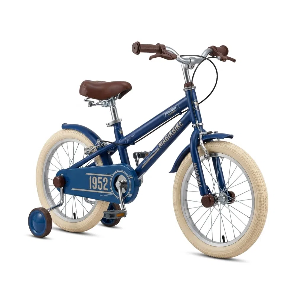 Tecnobike Shop Bicicletta Bambina Magik Bike Classic Vintage 1952 Rotelle Rimovibili, Telaio in Acciaio, Sella Regolabile, Bici Bambino, Movimento a sfera