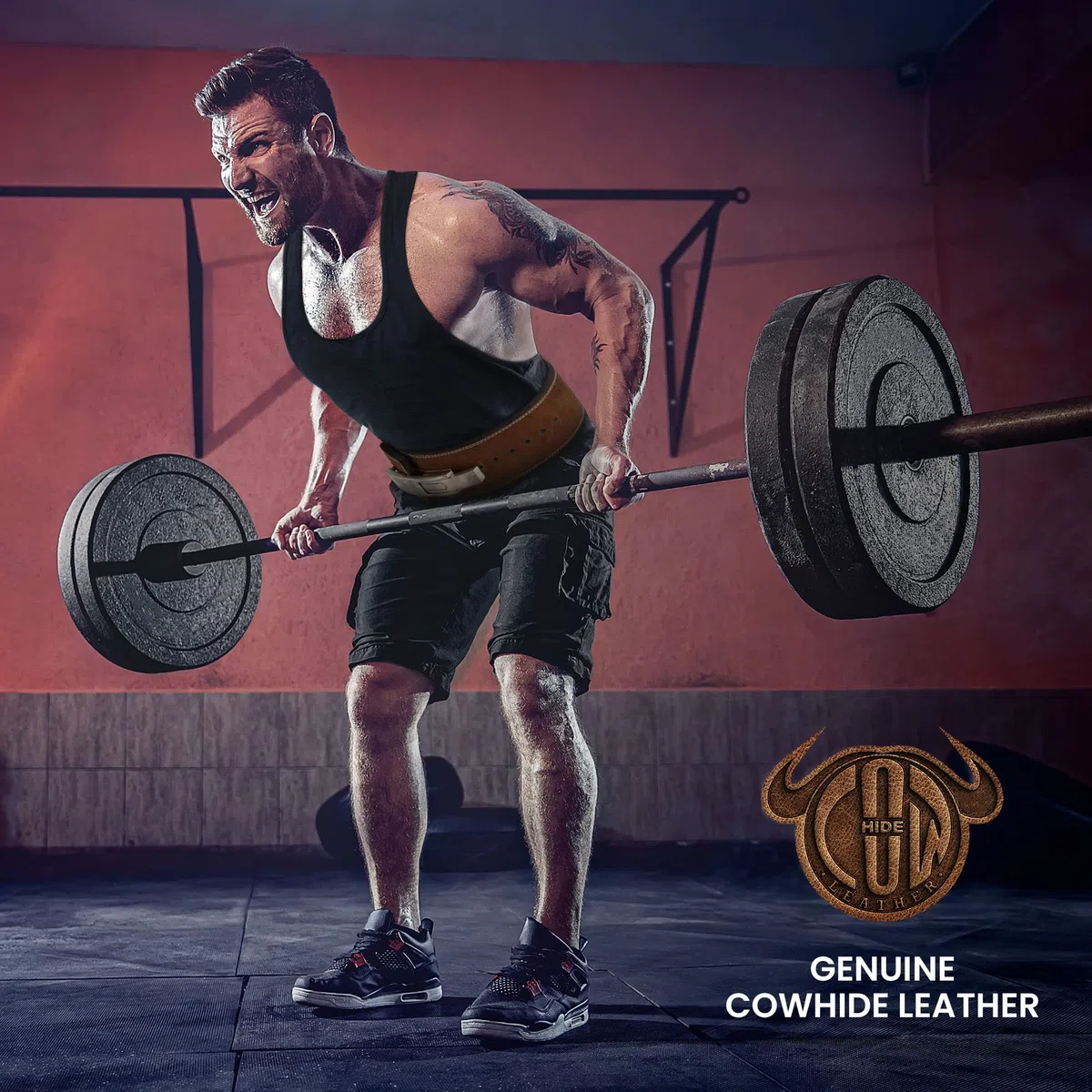 RDX 4” Cintura Palestra Sollevamento Pesi Powerlifting Pelle, 10mm Approvato da IPL USPA, 10 Regolabile Fori, Pesistica Leva Fibbia Belt per Bodybuilding Fitness Gym Allenamento Schiena Sostegno Uomo