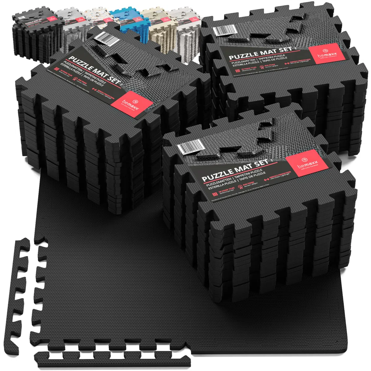 bemaxx Tappeto Palestra Tappetino Fitness da Ginnastica a Puzzle EVA | Pavimento Protettivo Incastro Tatami Allenamento Protezione Sport, Materassino Mattonella Pavimentazione per Home Gym Manubri