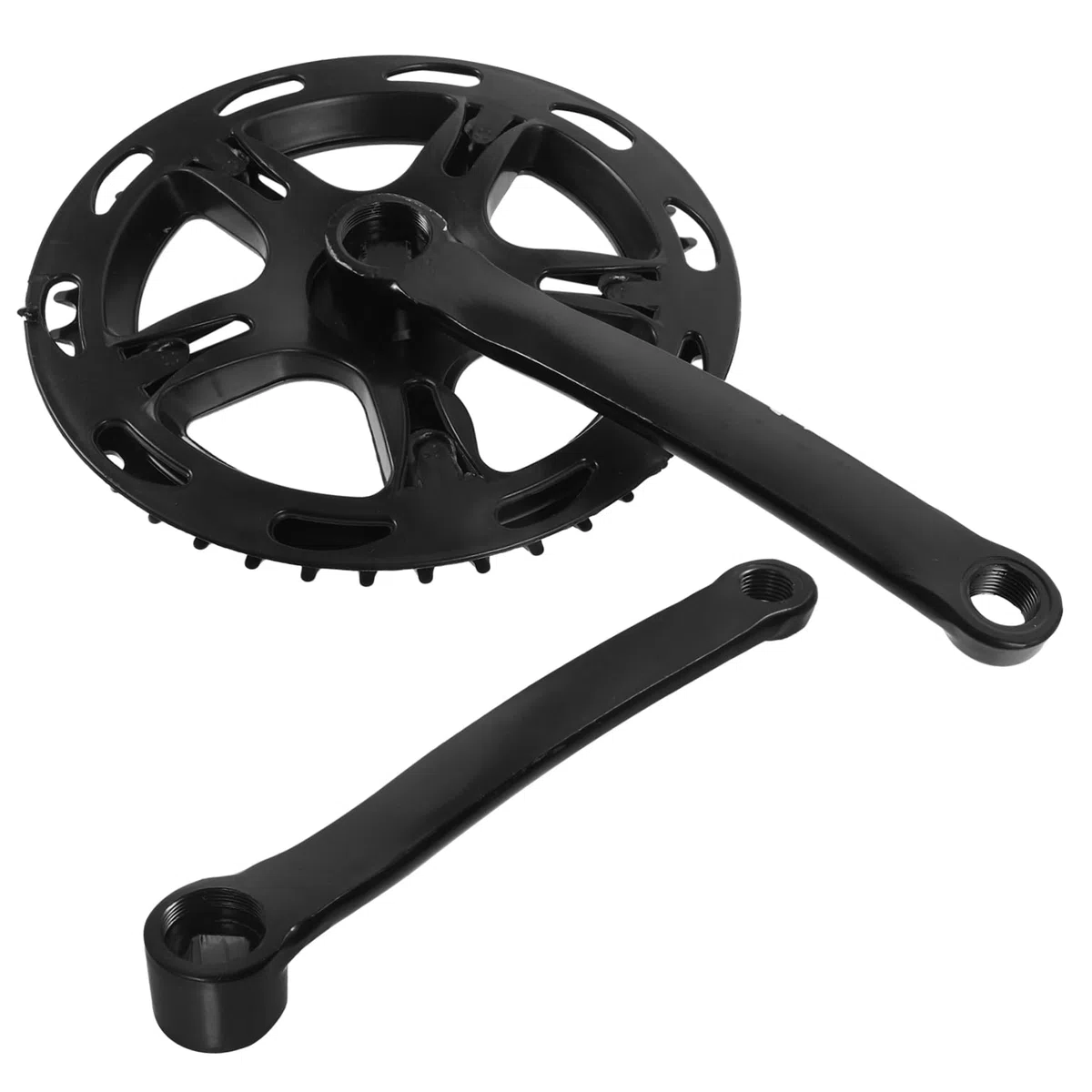 Mikinona Guarnitura Bicicletta Sturdy con Corona Denti Nera e Pedivella Quadrata Accessorio Robusto per Bici da Corsa e Fixed Gear Set Riparazione e Sostituzione