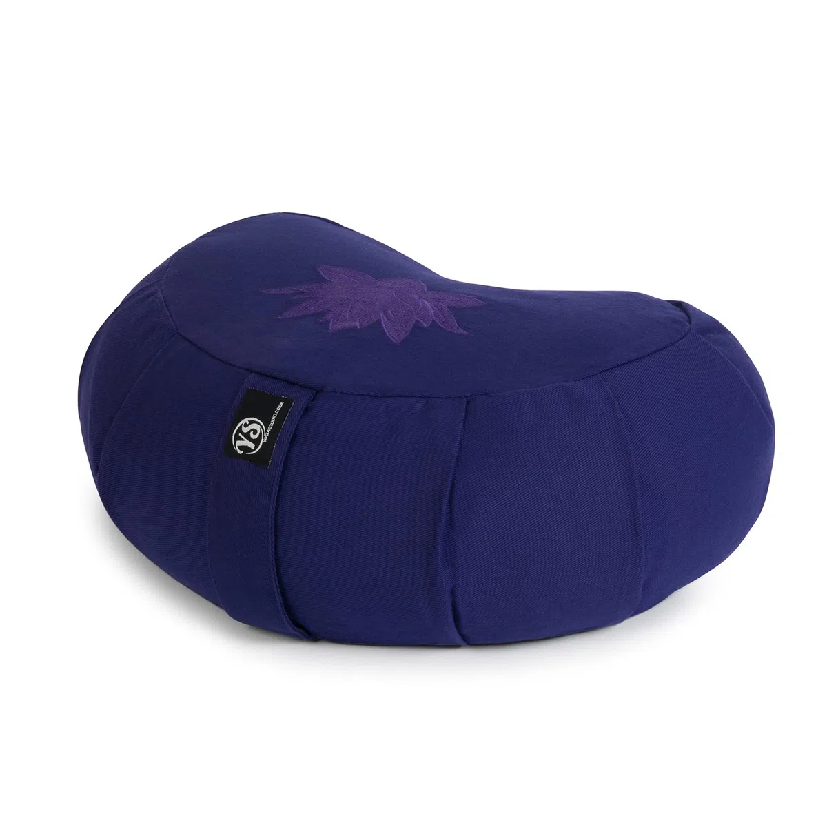 Yoga Studio Lotus Crescent Zafu - Pouf da meditazione con rivestimento in cotone, carena di grano saraceno, maniglia per il trasporto, 42 x 13 x 18 cm, accessori per yoga