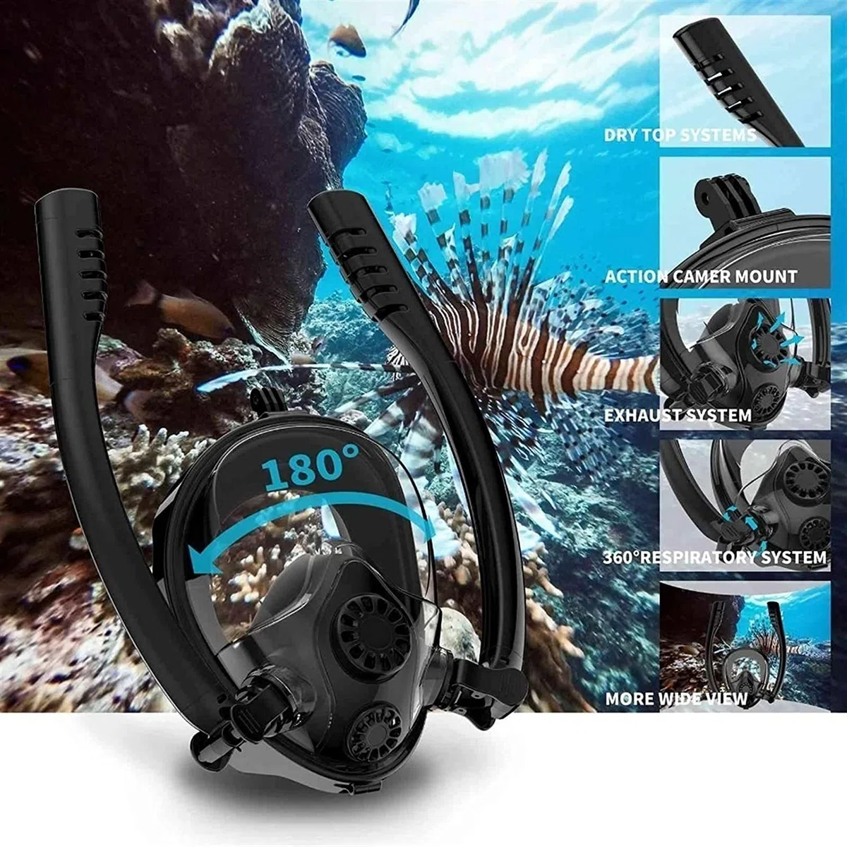 MRKU Occhiali da Sub Maschere da Sub Maschere da Sub Maschere da Snorkeling antiappannamento integrali Attrezzatura per Lo Snorkeling Attrezzatura Professionale per Lo Snorkeling per Adulti e Bambini