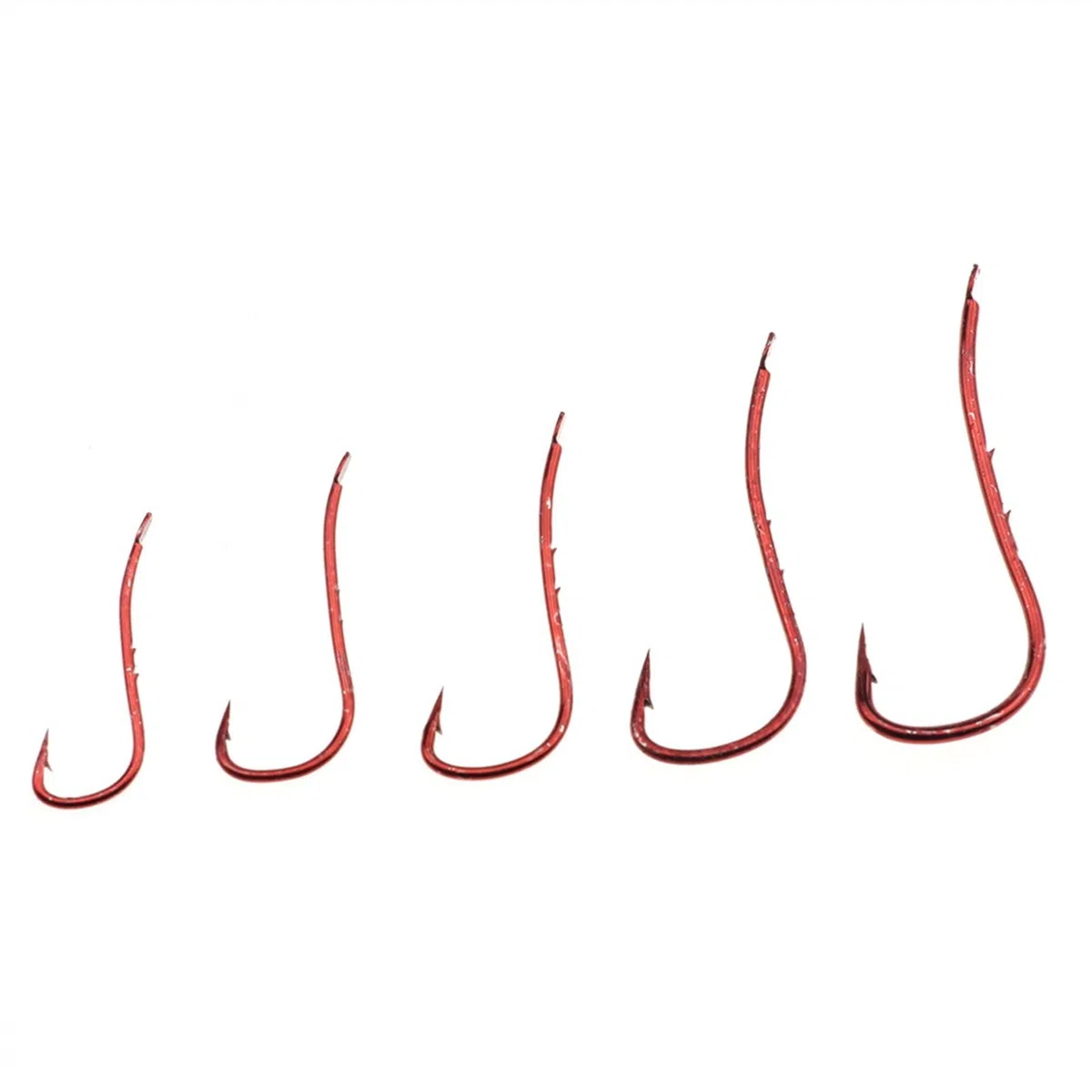 Ami da pesca, 100 pezzi di amo da pesca centrale colore rosso(Size 10)
