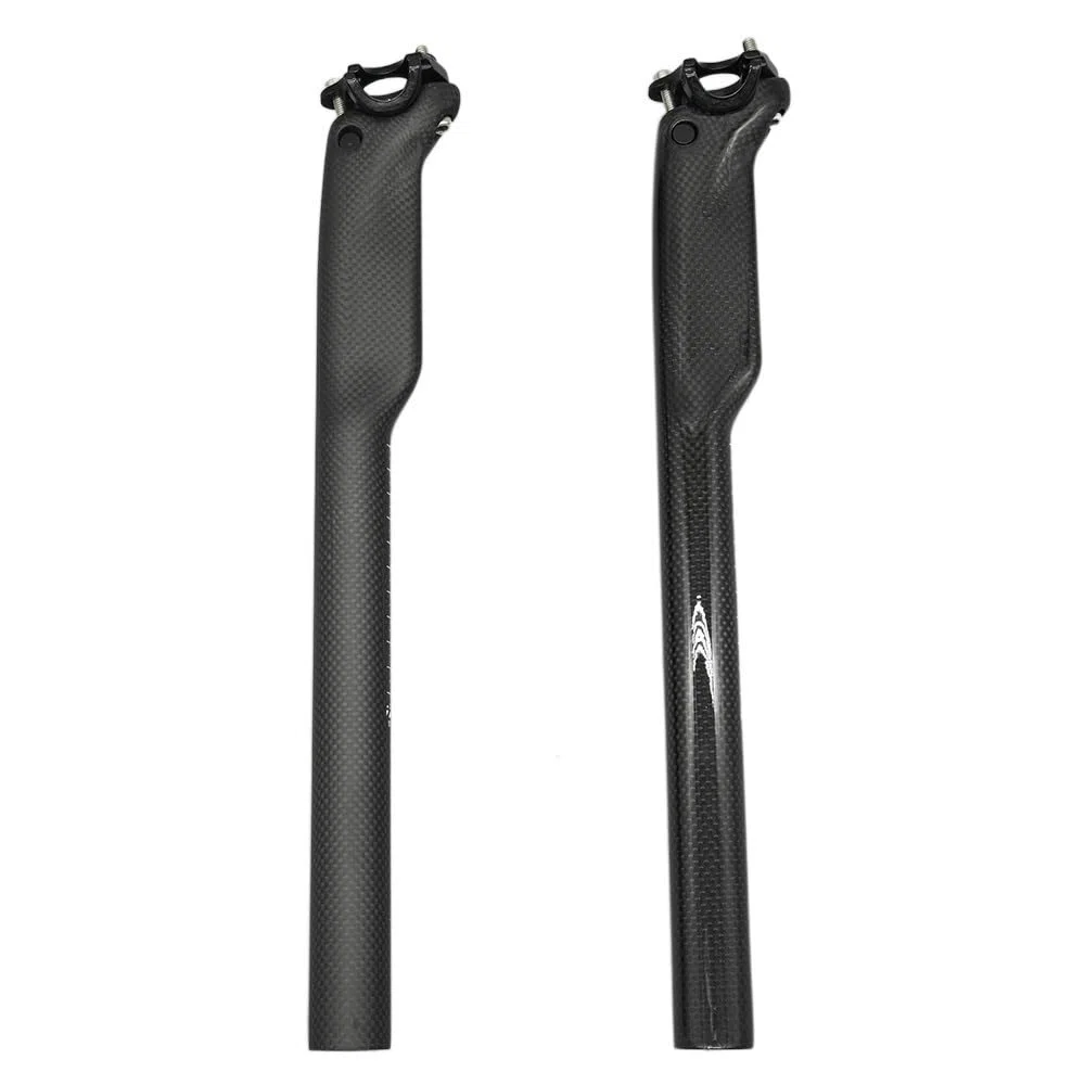 Reggisella 1 Pcs 3K Opaco Full Reggisella In Fibra di Carbonio MTB Mountain Road Bike Ciclismo Reggisella Parti di Biciclette 27.2/30.8/31.6x350/400 MM Reggisella Ammortizzato(Matte 27.2-350mm)