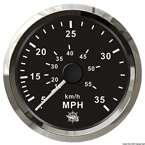 OSCULATI Spidometro Pitot 0-35 mph Nero/Lucida
