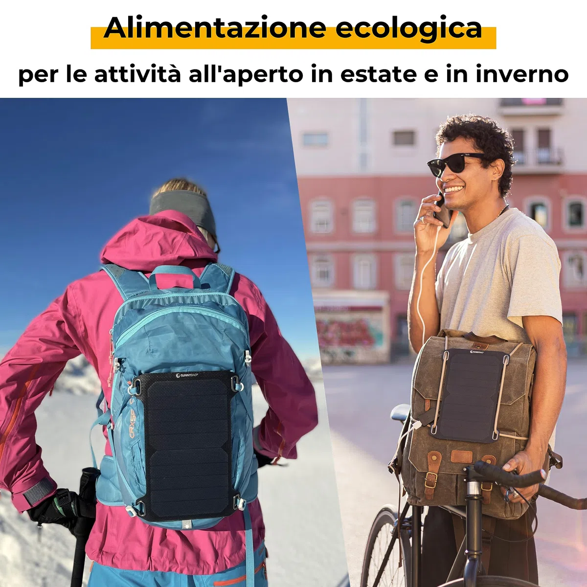 Sunnybag Leaf Mini | Caricatore solare portatile con potenza di 5 Watt | Ricarica ecologica con energia solare in viaggio | Ultra-leggero e impermeabile | Porta USB | Caricatore per telefono