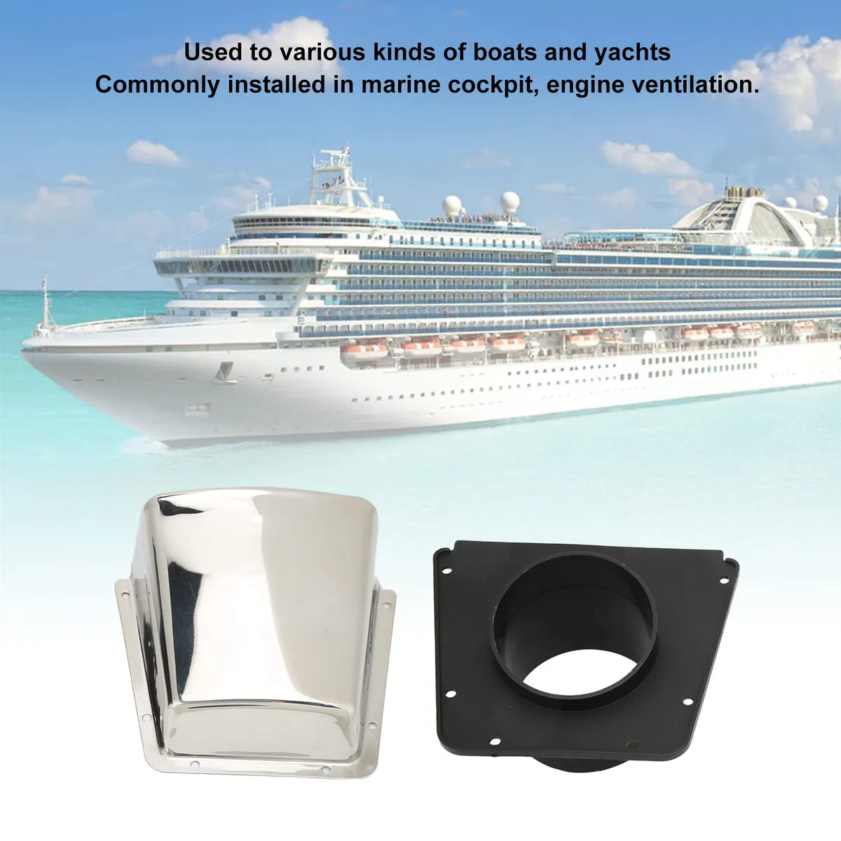 Presa d'Aria per Barca, Copertura per Presa d'Aria Marina in Acciaio Inossidabile 304 con Base in Nylon per Accessori per Barche e Yacht