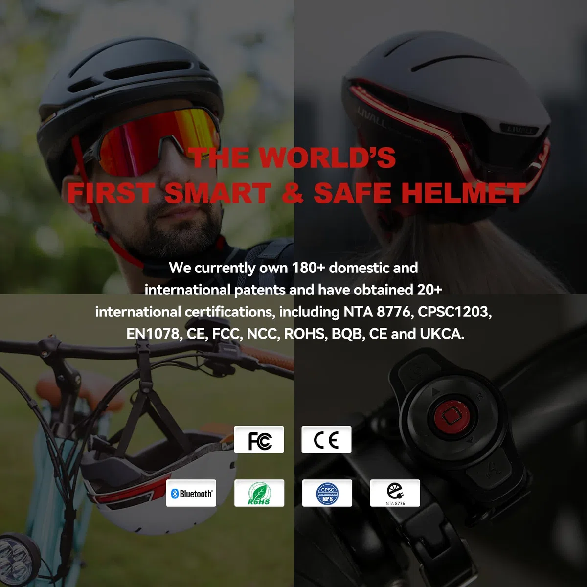 LIVALL Casco da Bici Bluetooth con LED, Casco Bicicletta Smart da Ciclismo con Indicatori Direzione,Allarme SOS e Telecomando, Uomo e Donna Adulti, violetti