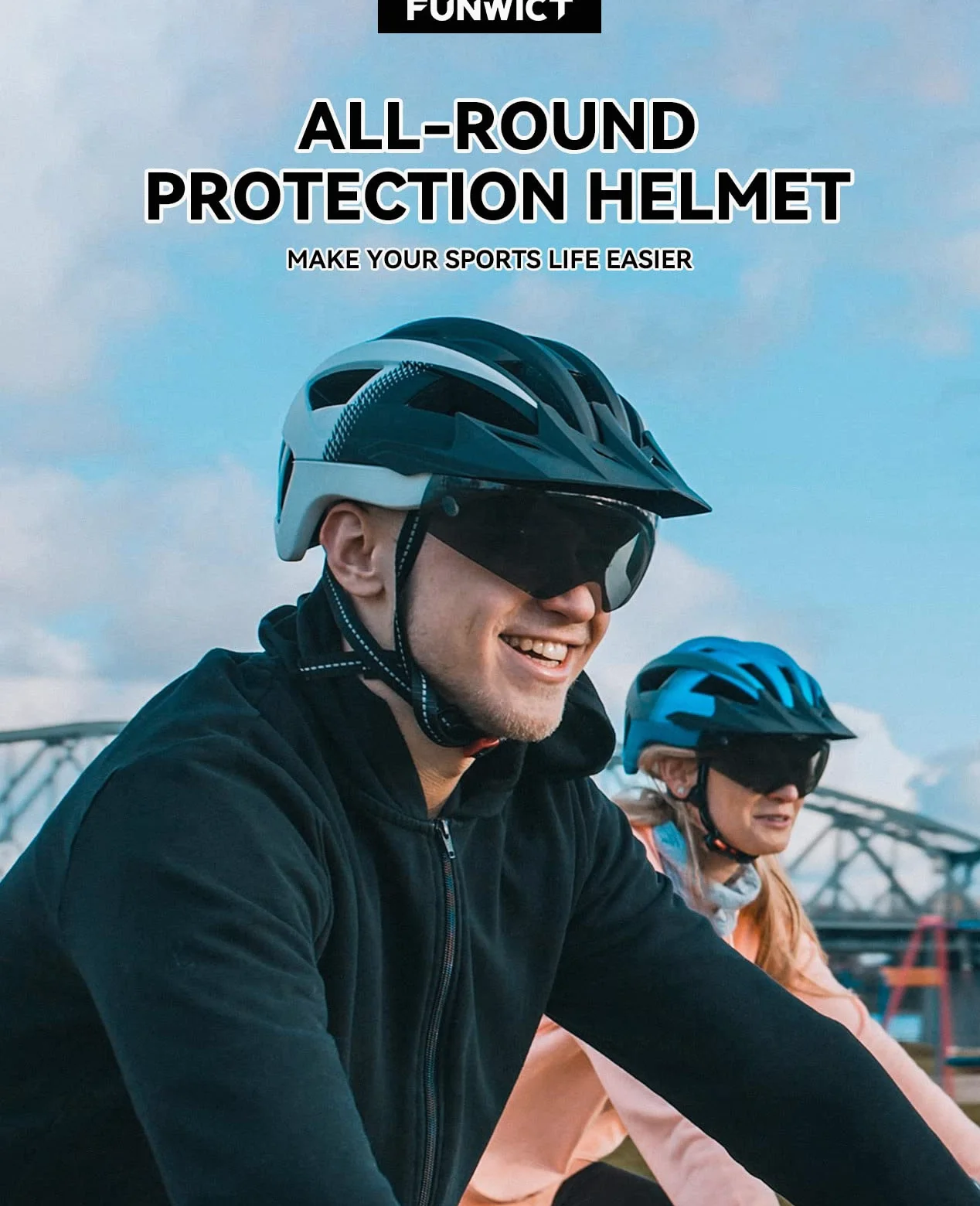 Casco Bici per Uomo Donna Adulto, Leggero MTB con Visiera Rimovibili Occhiali Magnetici e LED Luce Ricaricabile, Ciclismo da Corsa (XL: 59-63 cm, Nero Giallo)
