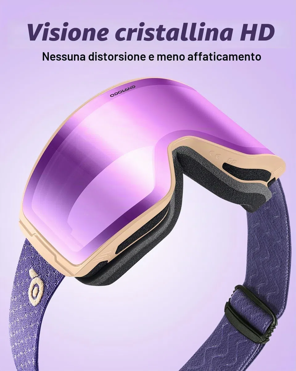 Odoland Occhiali da Sci Fotocromatici Maschera da Snowboard Cilindrici Antiappannamento Protezione UV400 Occhiali da Sci e Snowboard per Adulti Ragazzi Uomo Donna