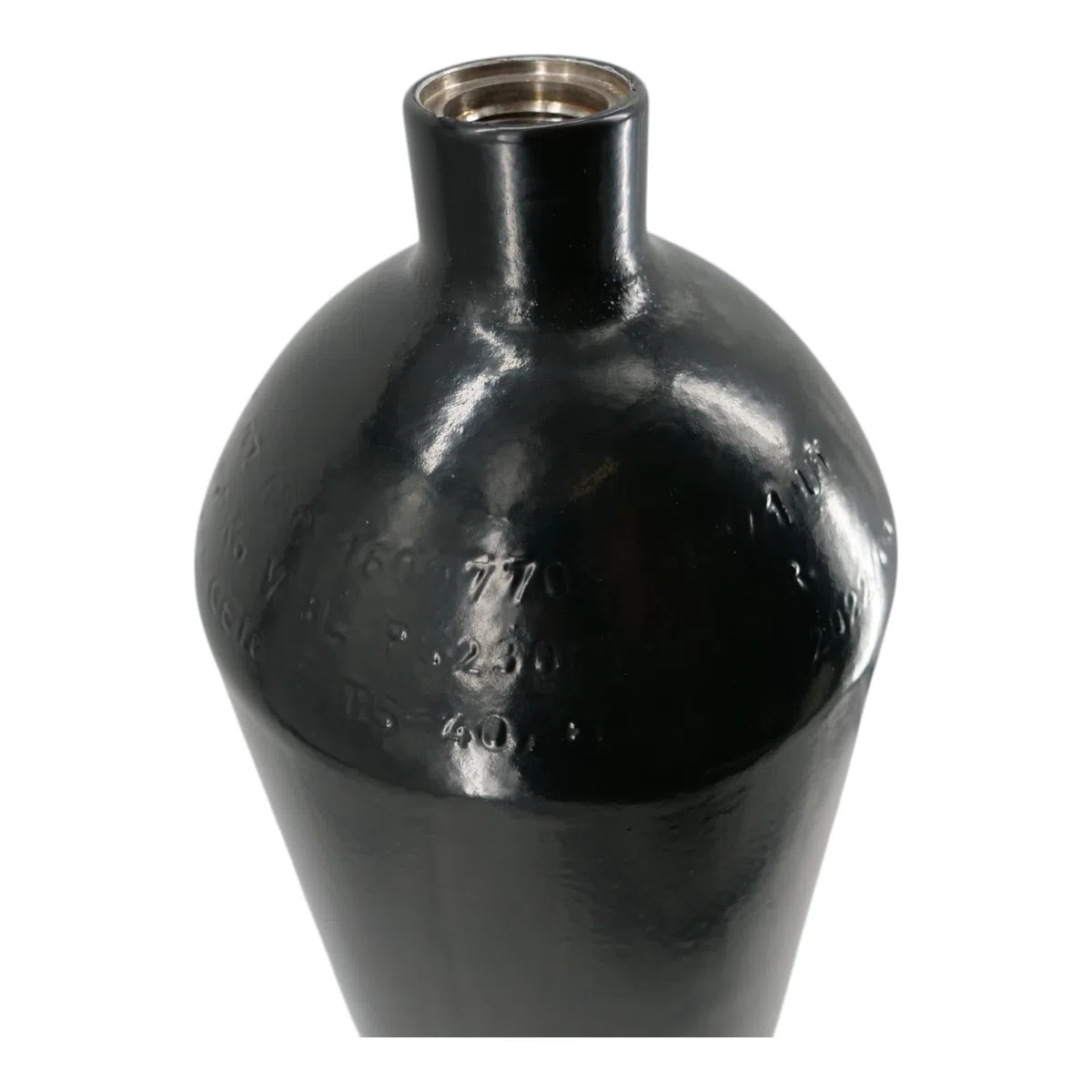 Bottiglia in acciaio/bottiglia subacquea da 8 litri, 230 bar, 140 mm, M25 x 2, senza valvola, colore: nero