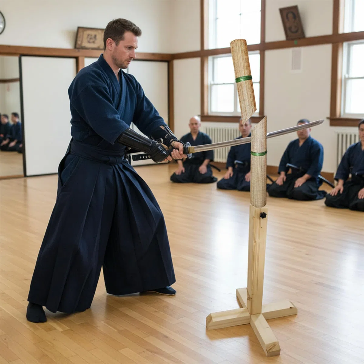 Tameshigiri - Tappetino per tatami, bersaglio per pratica di taglio spada giapponese, 180 x 86 cm, realizzato in autentica paglia per allenamento di arti marziali samurai