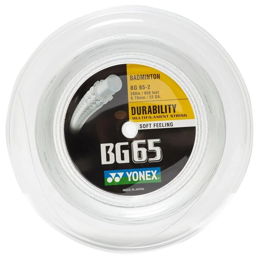 Bobina Badminton YONEX BG-65 White (200 MTS)