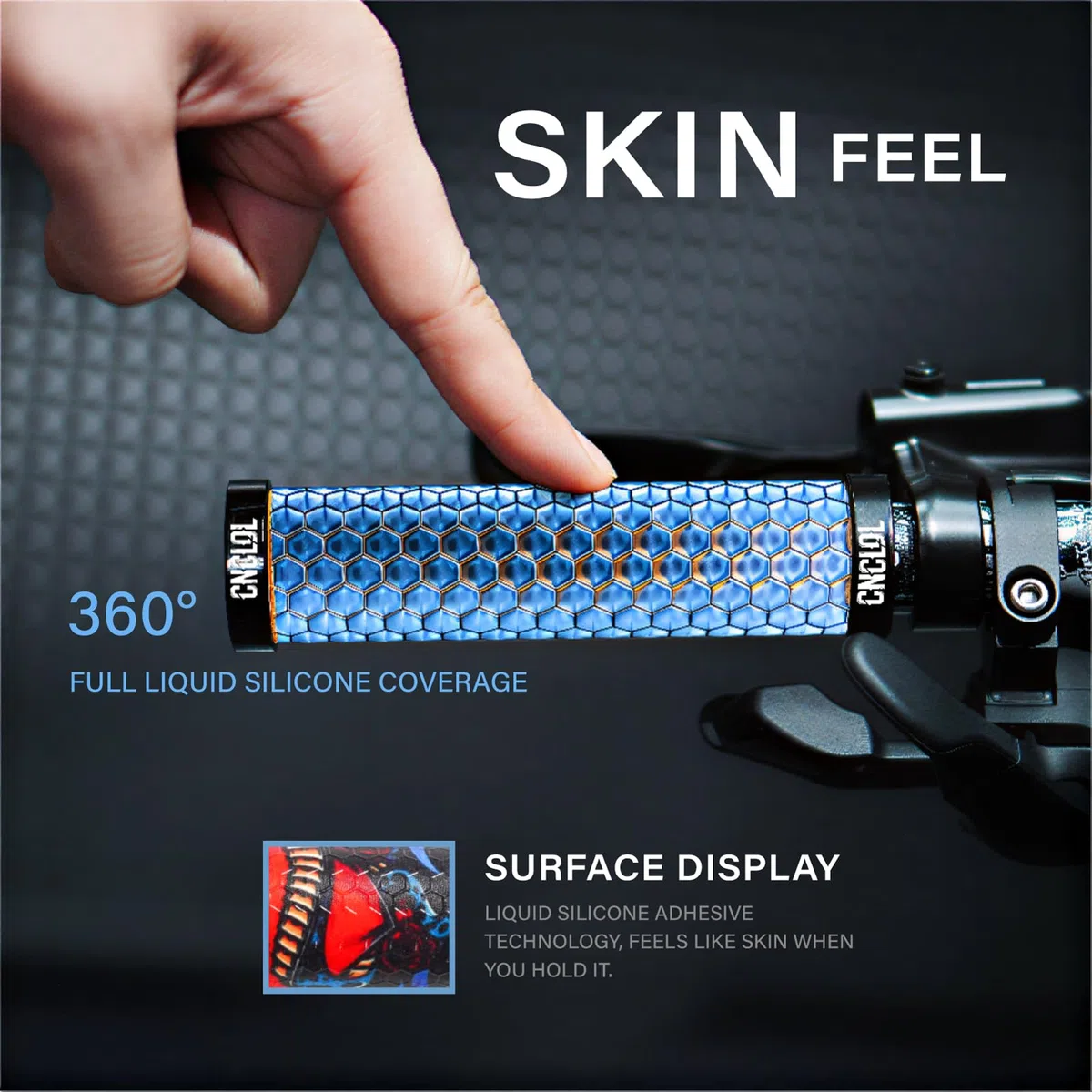 Chooee Manopole in silicone per mountain bike, impugnature per mountain bike, doppia serratura sul manubrio della bicicletta