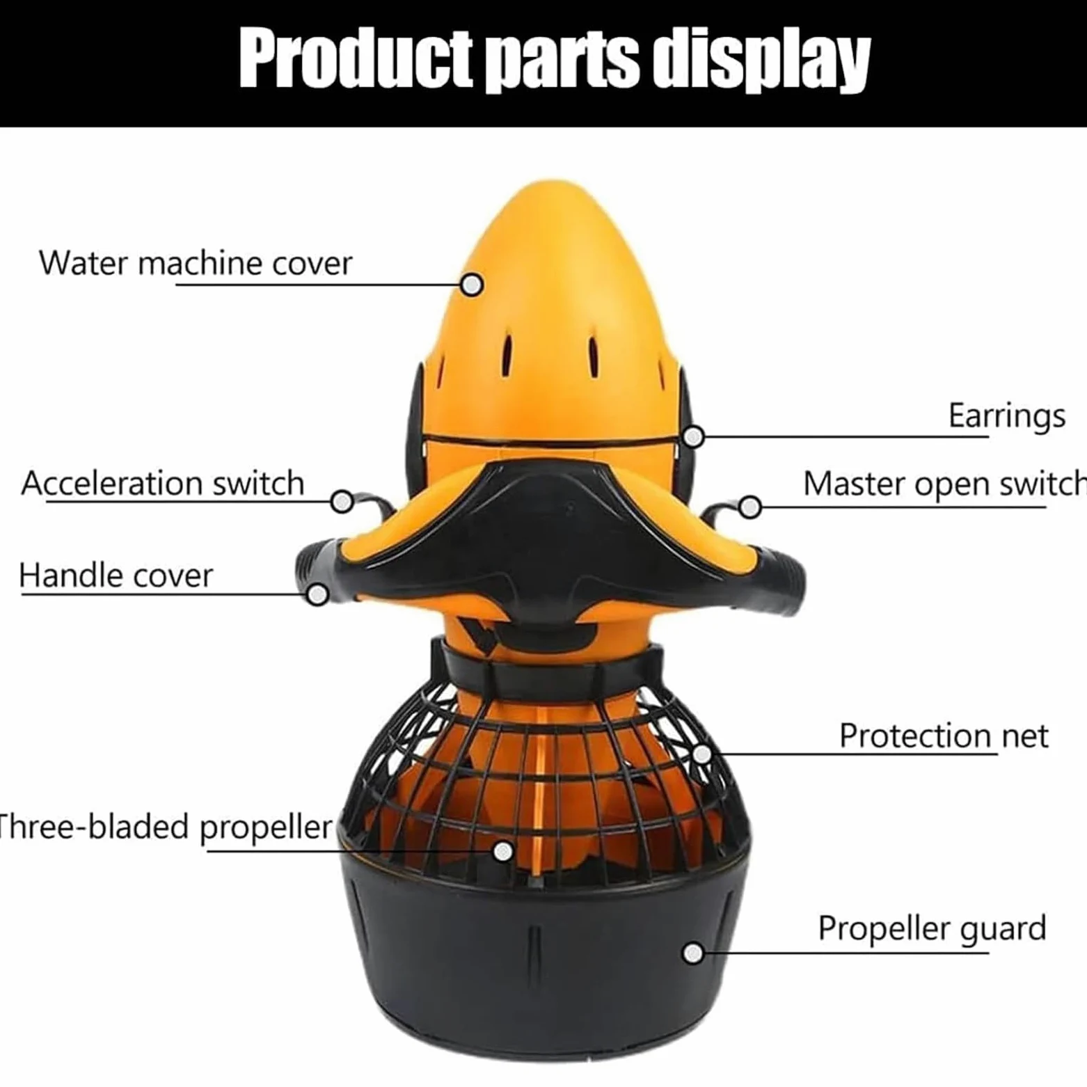 Scooter subacqueo,Booster per Immersioni,Booster subacqueo da 300 W/500 W,Elica ad Acqua a Doppia velocità,per Piscine per Sport Acquatici,Immersioni,Snorkeling e Avventure Marine,300W